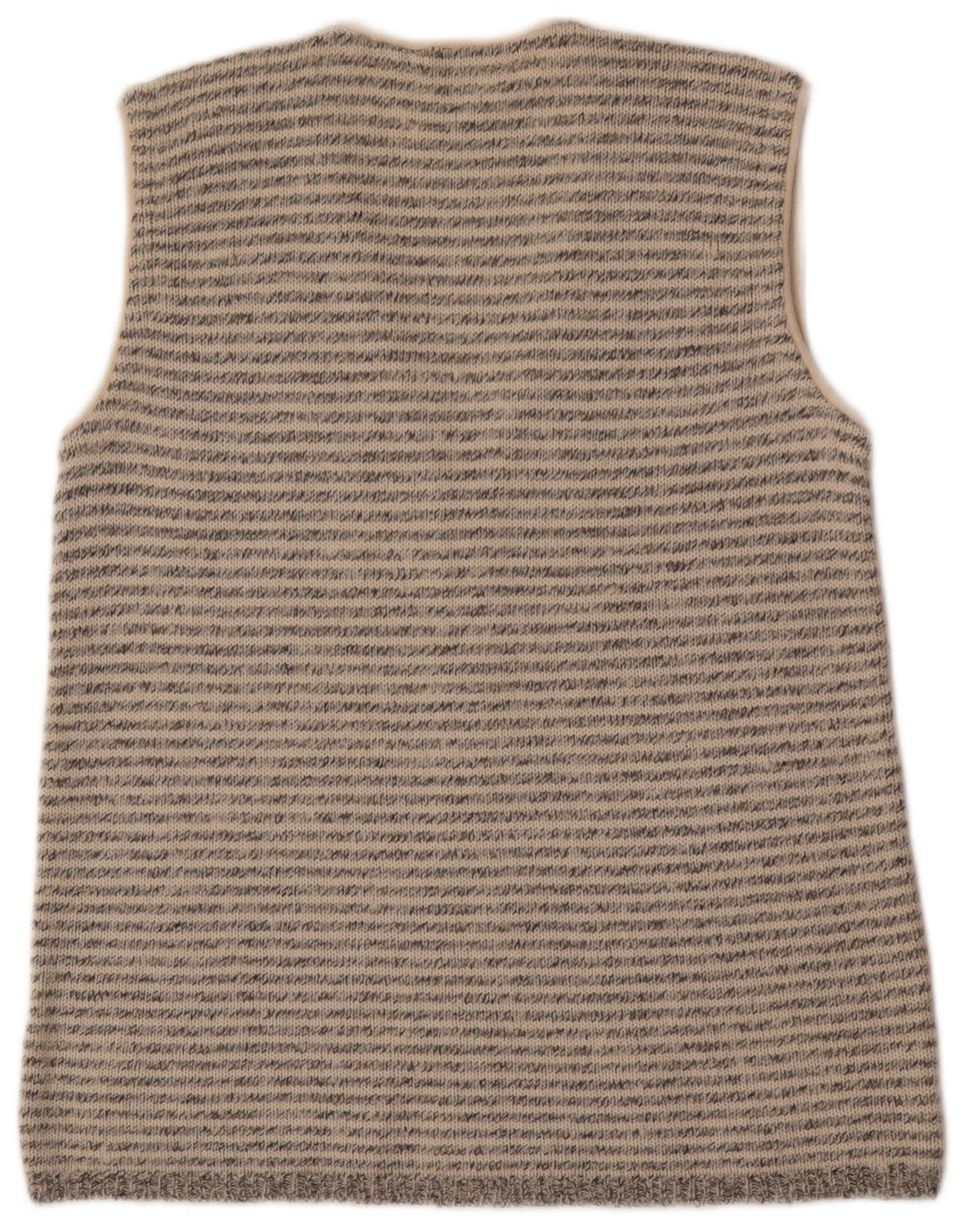 Vintage hombres sin mangas Cardigan suéter pequeño gris comprobar