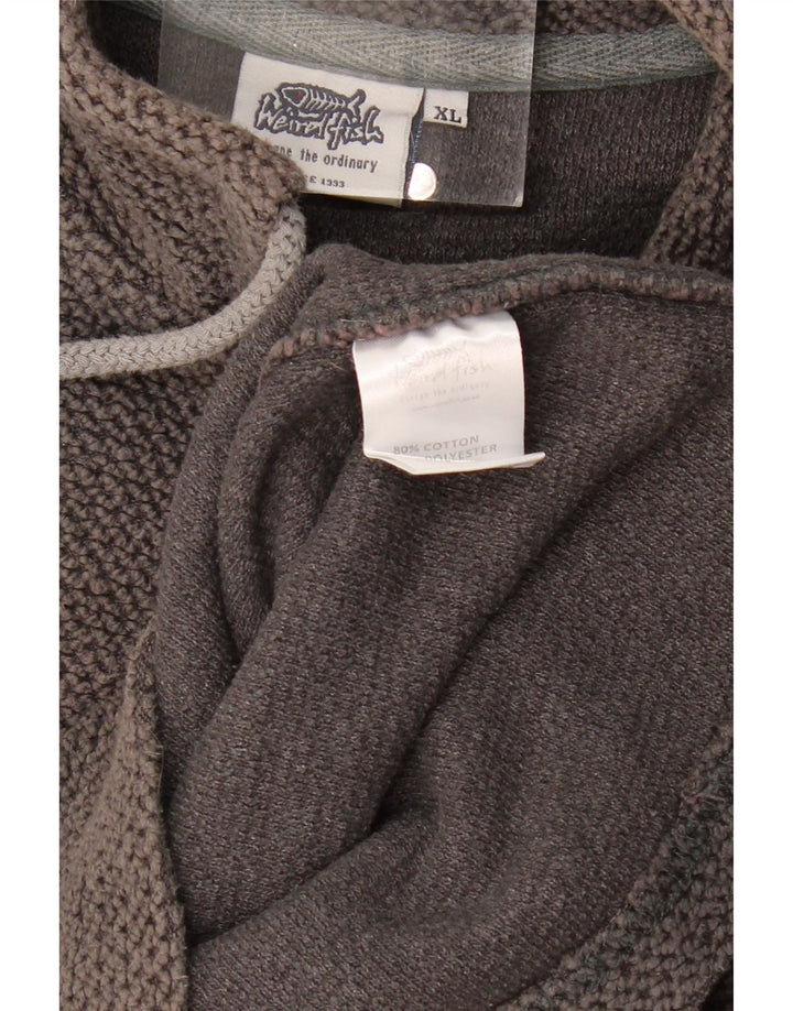 Weird Fish Sudadera Hombre con Cremallera y Cuello Jersey XL Algodón Gris