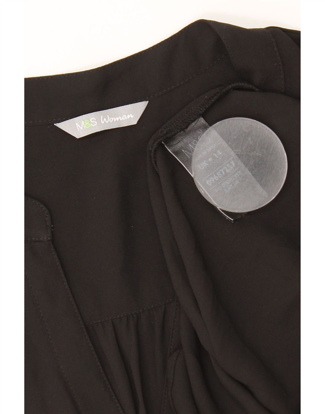 MARKS & SPENCER Blusa sin mangas para mujer UK 44 Grande Negro