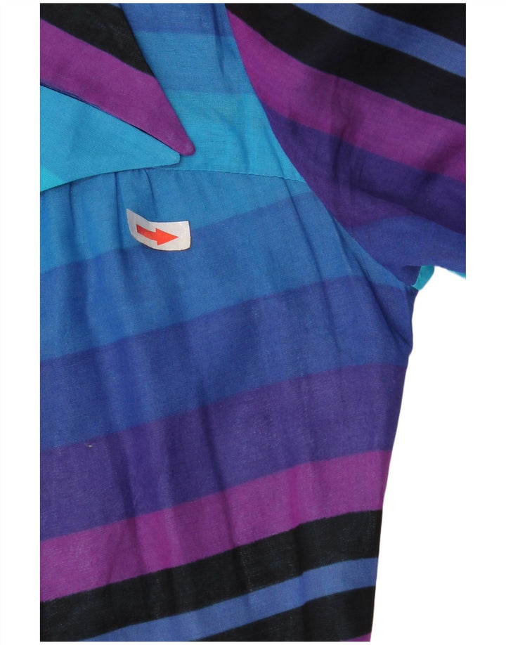 Barbara Vestido largo de manga larga para mujer UK 40 Pequeño multicolor a rayas