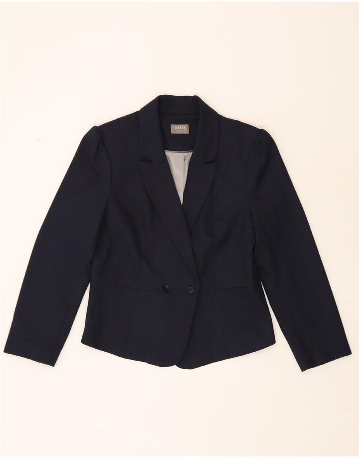 OASIS Womens Double Breasted Blazer Jacket UK 14 Medium Navy Blue Vintage Oasis and Second-Hand Oasis from Messina Hembry 