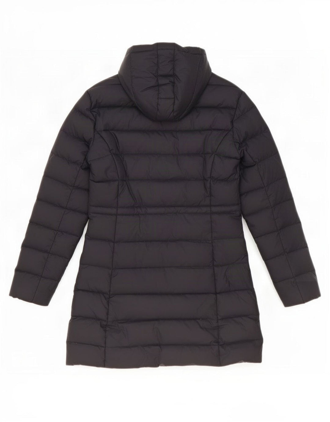 Benetton Mujer Abrigo Acolchado Con Capucha IT 44 Medium Negro Poliéster