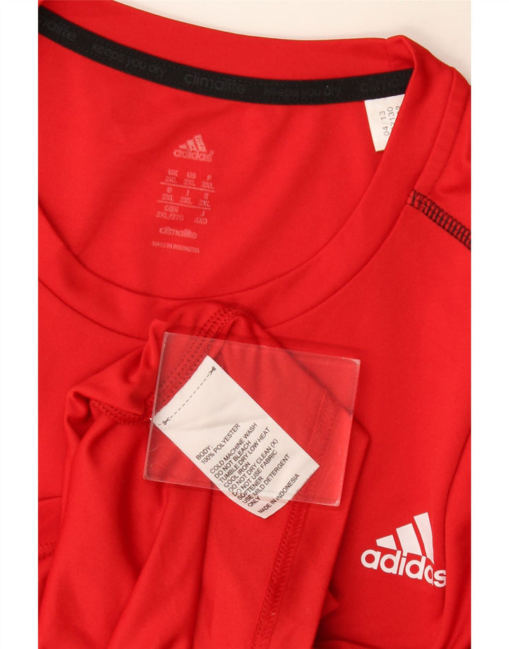 ADIDAS Camiseta Climalite para hombre Top 2XL Poliéster color block rojo