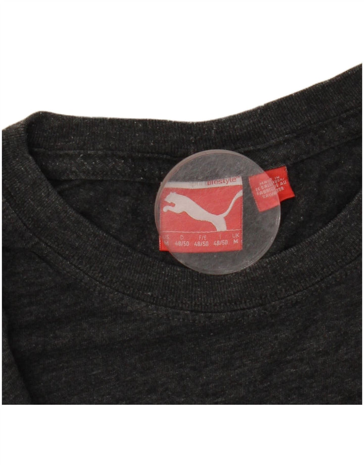 PUMA Camiseta gráfica para hombre Top gris medio moteado