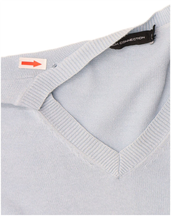 French Connection Jersey con Cuello en V para Mujer UK 44 Algodón Azul Medio