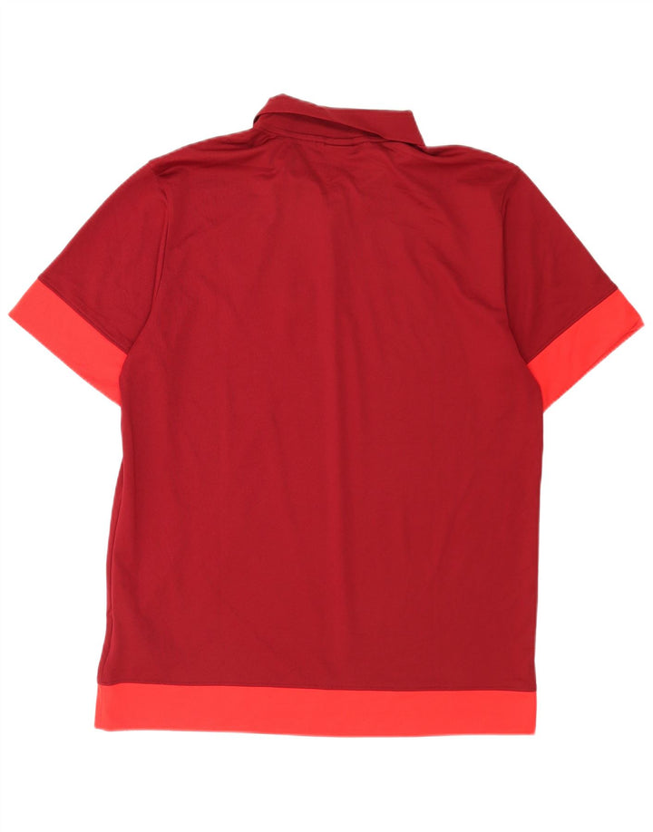 Polo Nike Dri Fit Para Hombre Poliéster Color Block Rojo Grande