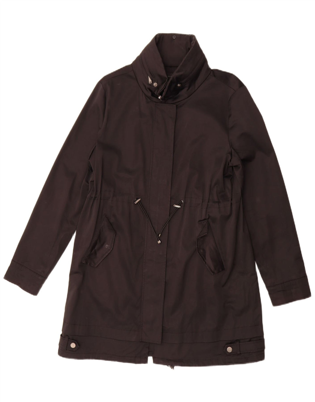 Zara Mujer Parka Con Capucha Chaqueta UK 44 Medium Negro