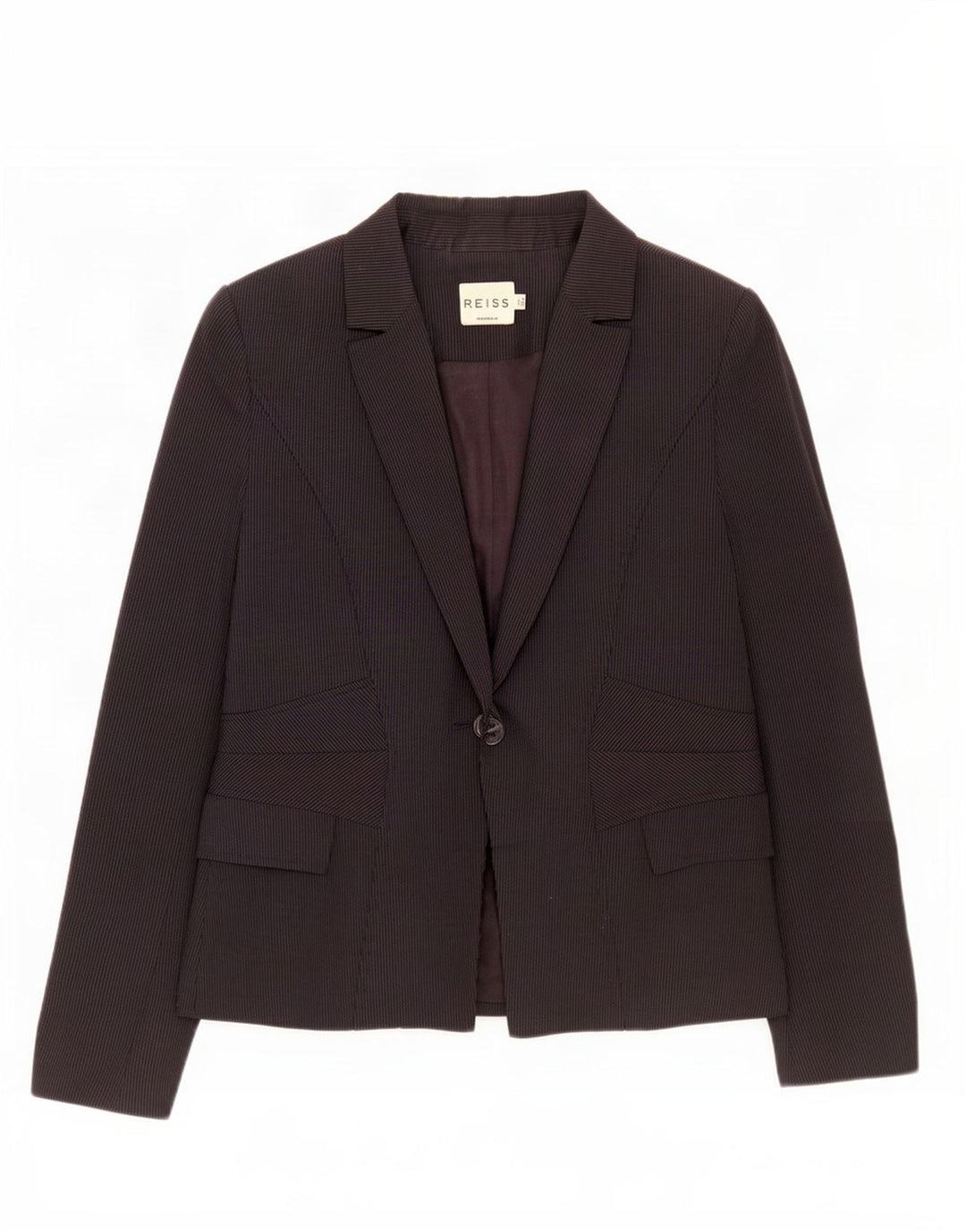 Chaqueta tipo blazer de 1 botón para mujer Reiss UK 8 Small Viscosa a rayas negras