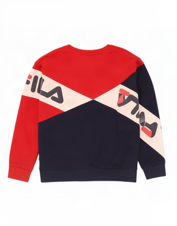 Fila Mujer Graphic Sudadera Jumper UK 18 XL Azul Marino Colorblock Algodón