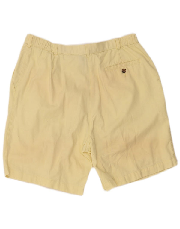 Marks & Spencer Pantalones cortos chinos de cintura alta para mujer UK 18 XL W32 Amarillo