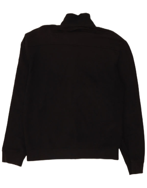 Emporio Armani Hombres Chándal Top Chaqueta Grande Algodón Manchado Negro