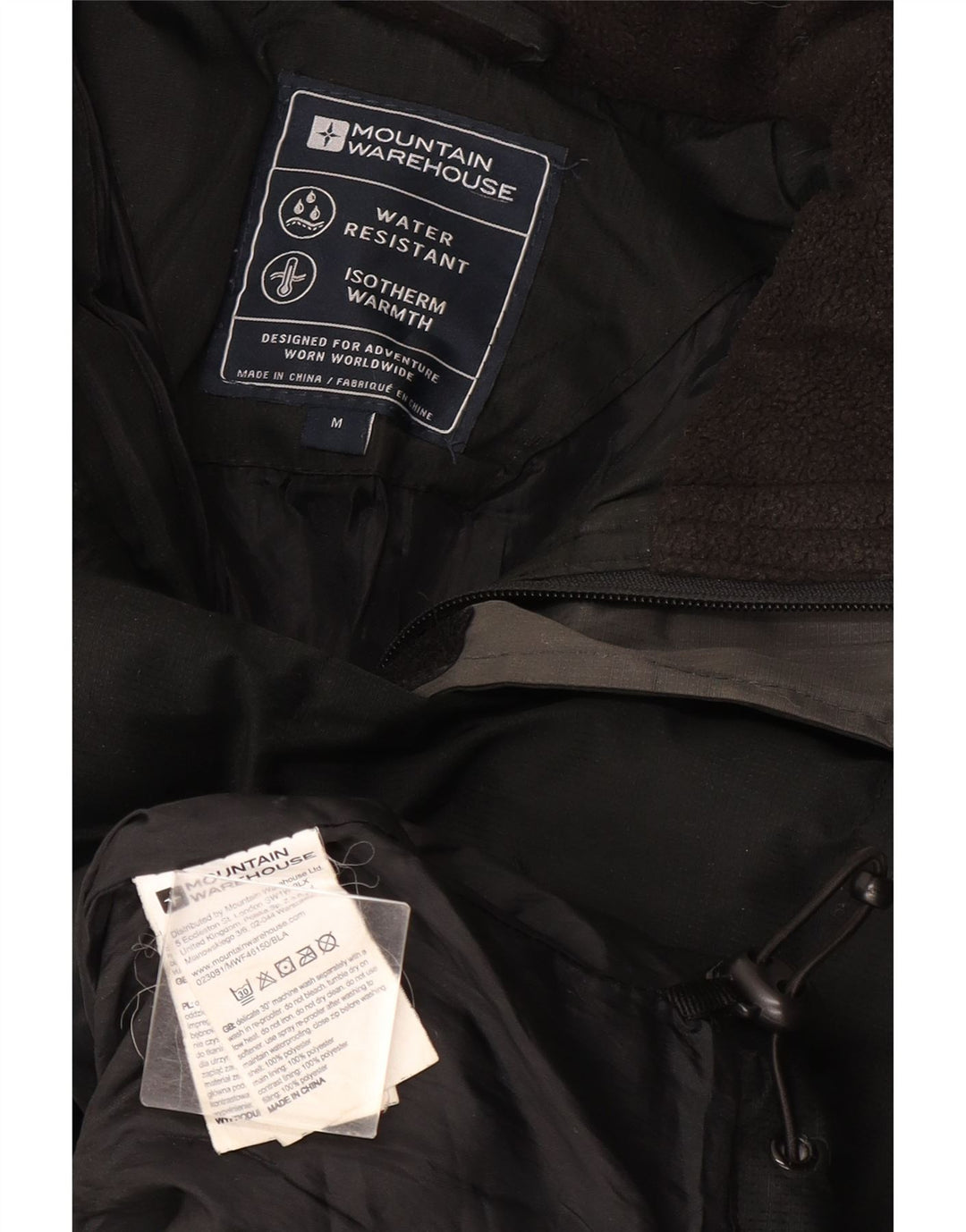 Chaqueta acolchada con capucha para hombre Mountain Warehouse ES 38 Mediana Poliéster negro