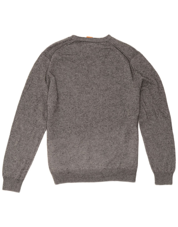 Hugo Boss Hombre Jersey De Cuello Redondo Jersey XL Algodón Moteado Gris
