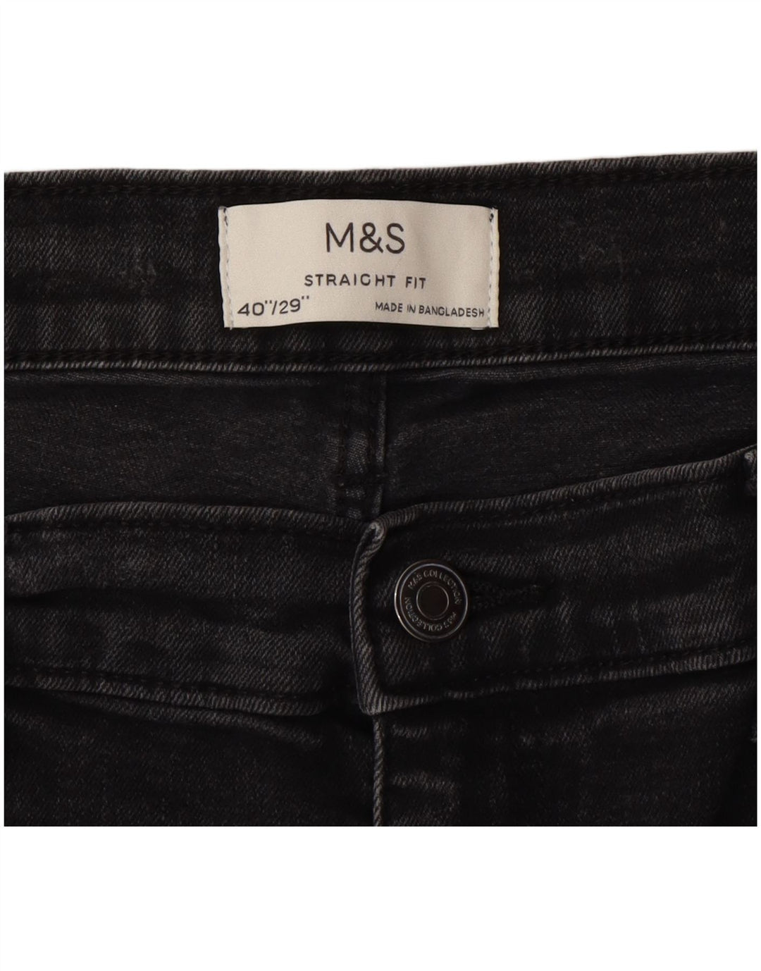 Marks & Spencer Vaqueros rectos para hombre W40 L29 Algodón gris
