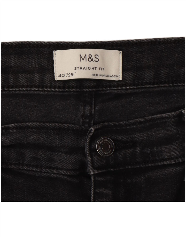 Marks & Spencer Vaqueros rectos para hombre W40 L29 Algodón gris