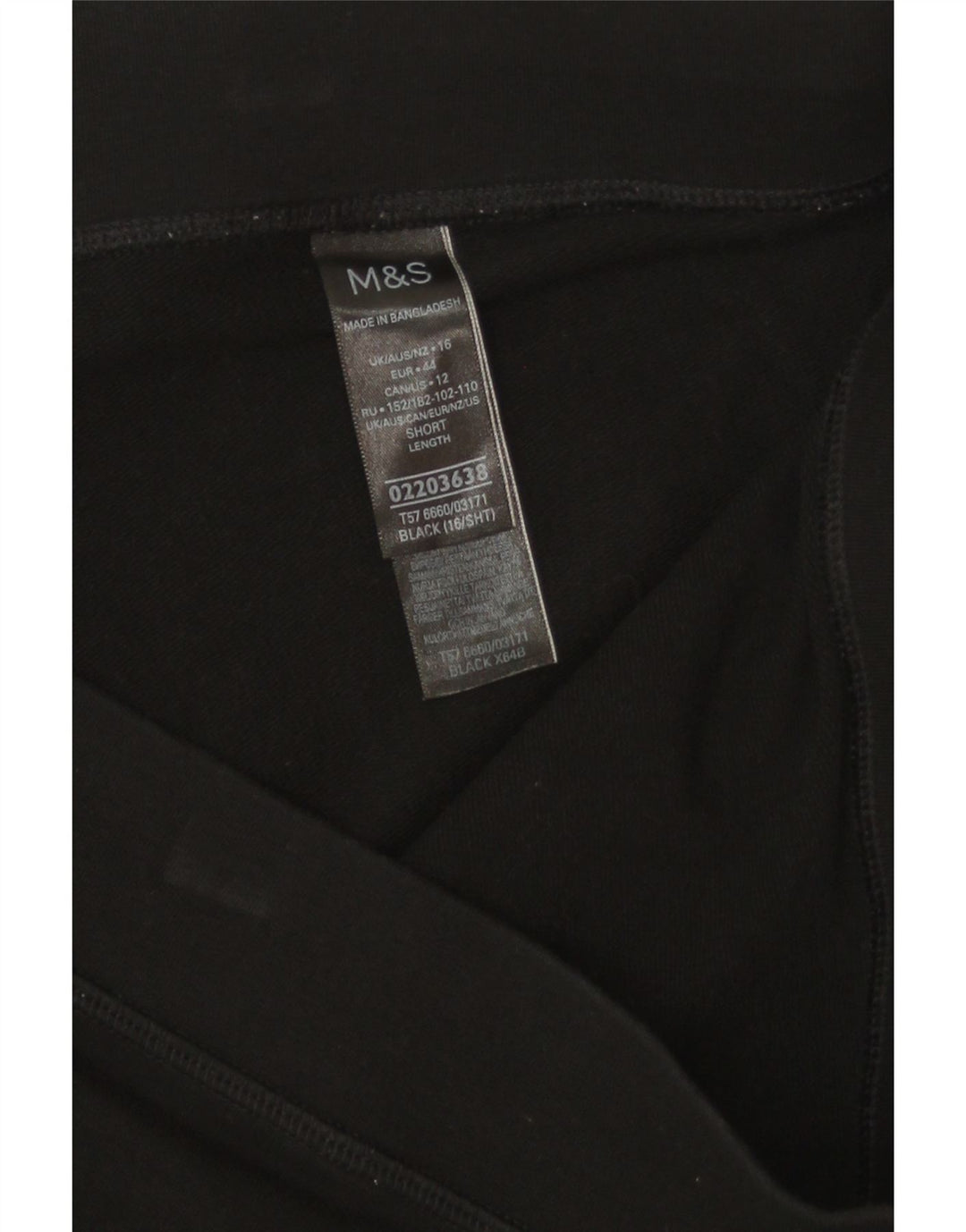 Marks & Spencer Leggings para mujer Reino Unido 46 Grande Algodón negro