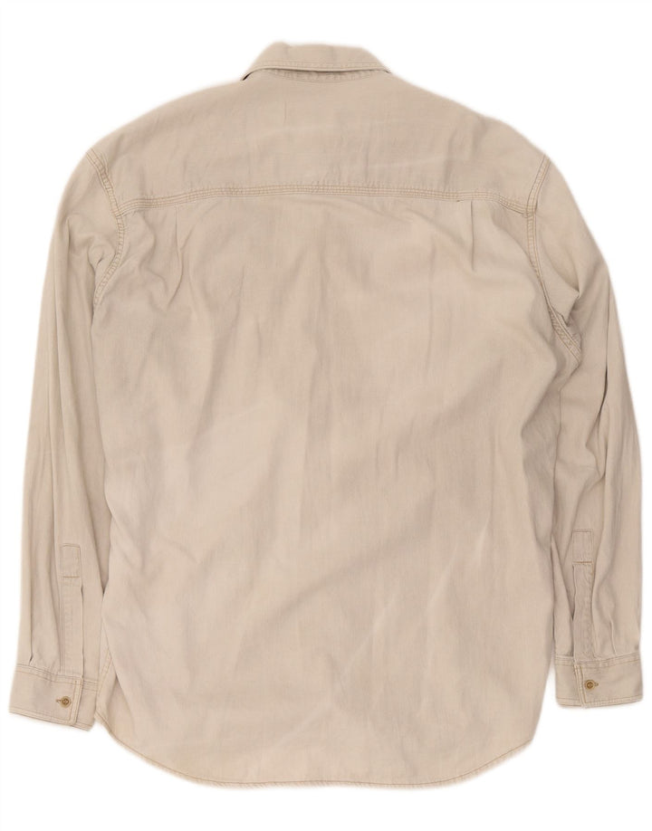 Marlboro Classics Camisa Vaquera Hombre Grande Algodón Beige
