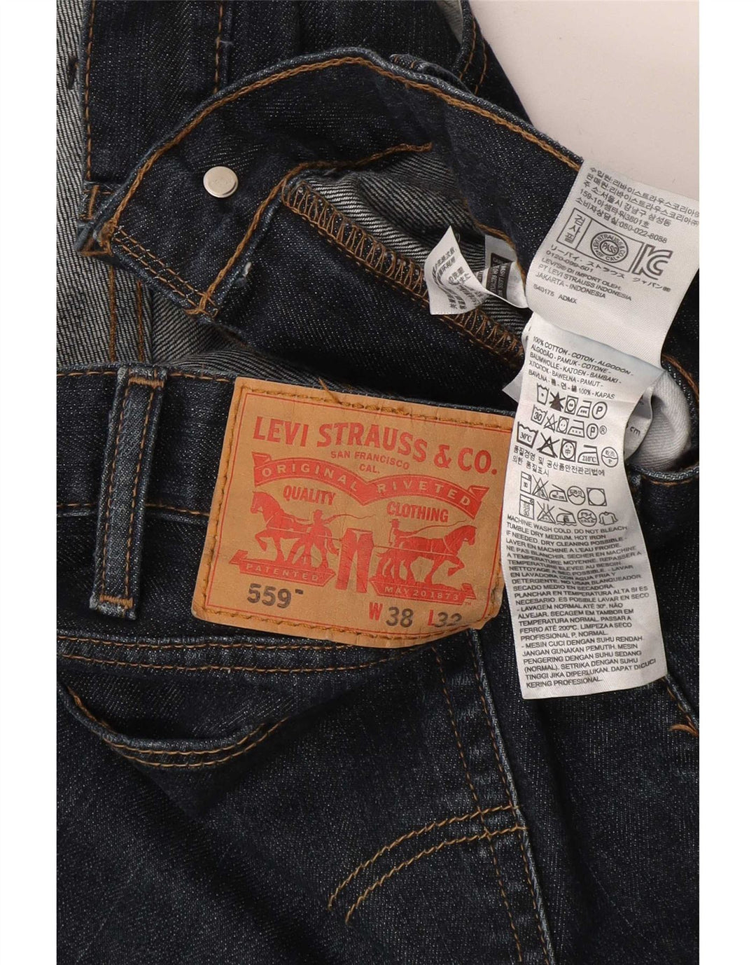 Levi's Jeans rectos 559 para hombre W38 L32 Algodón azul marino