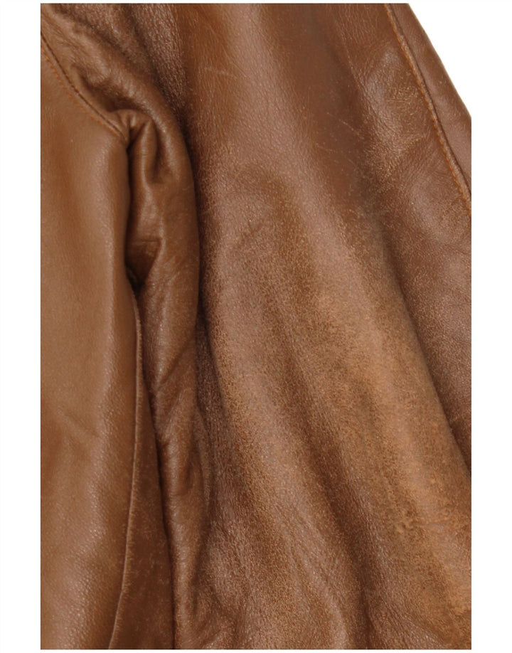 VINTAGE Chaqueta de cuero para mujer IT 48 XL Cuero marrón