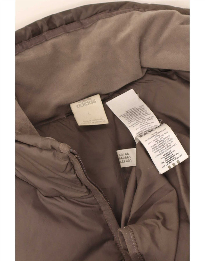 Adidas - Chaleco acolchado para mujer (talla 40), poliéster gris grande