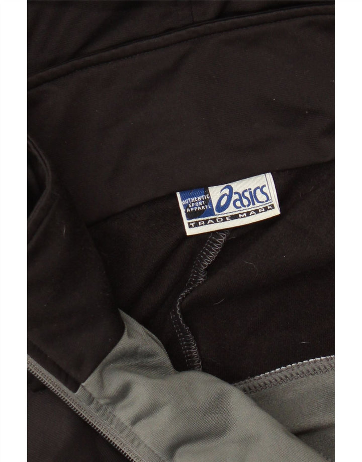 ASICS Sudadera con capucha y cremallera para hombre XL Gris Colorblock