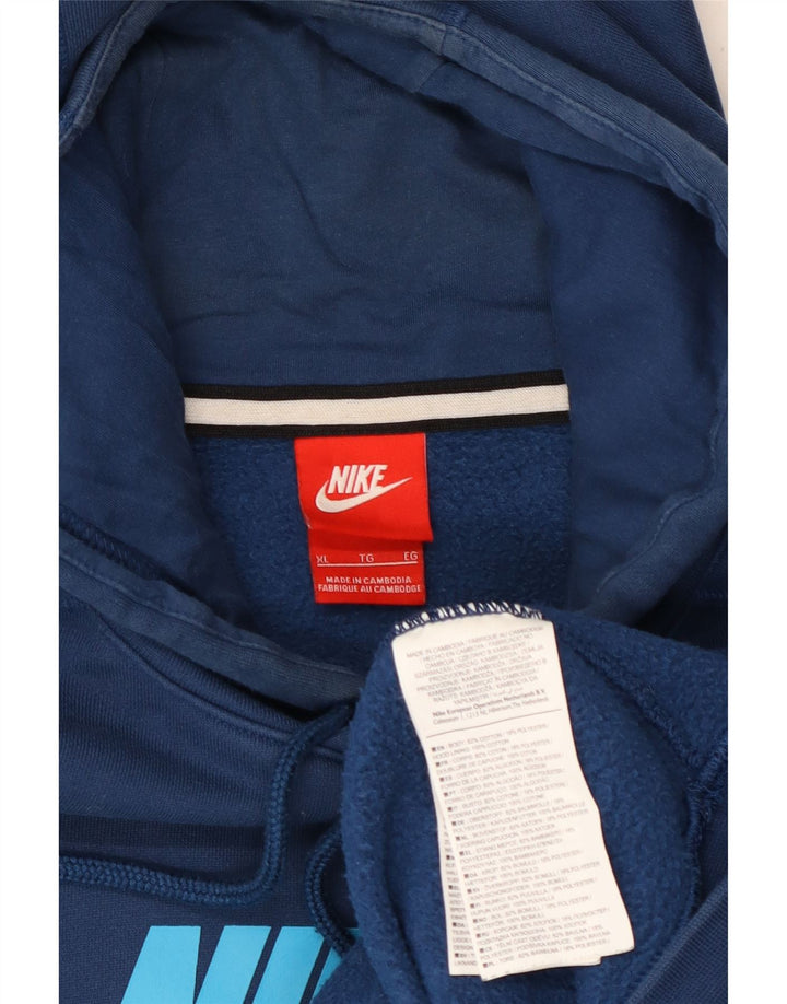 NIKE Hombre Air Graphic Sudadera con Capucha Jumper XL Azul Marino Algodón