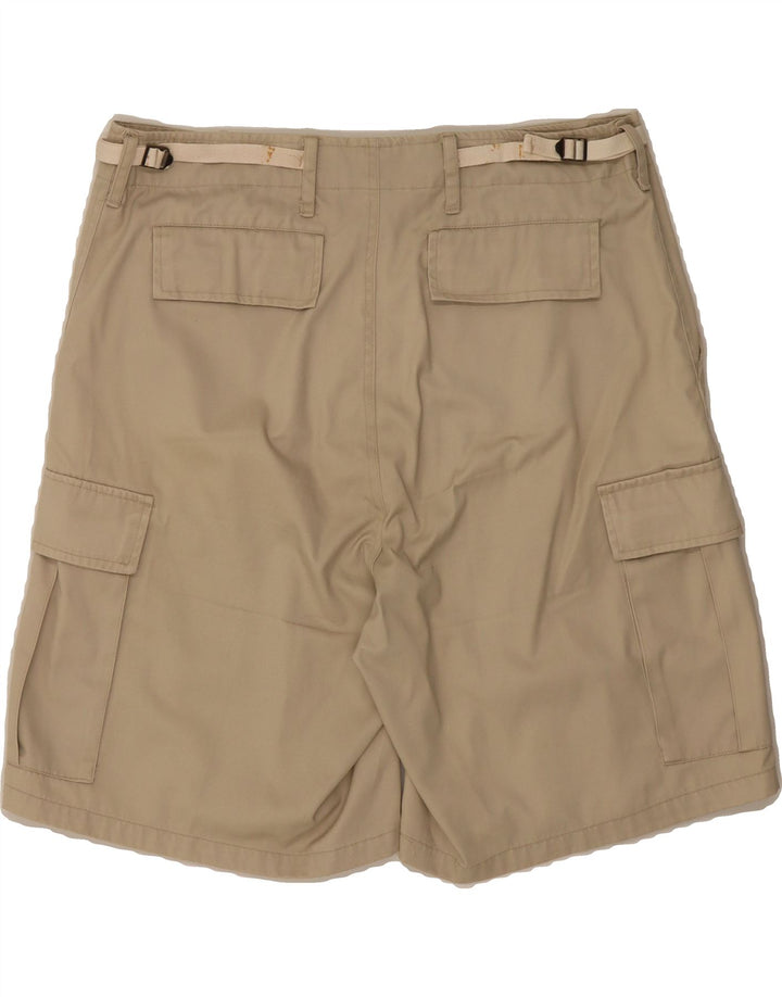 VINTAGE Womens Cargo Shorts XL W38 Beige Polyester Vintage Vintage and Second-Hand Vintage from Messina Hembry 