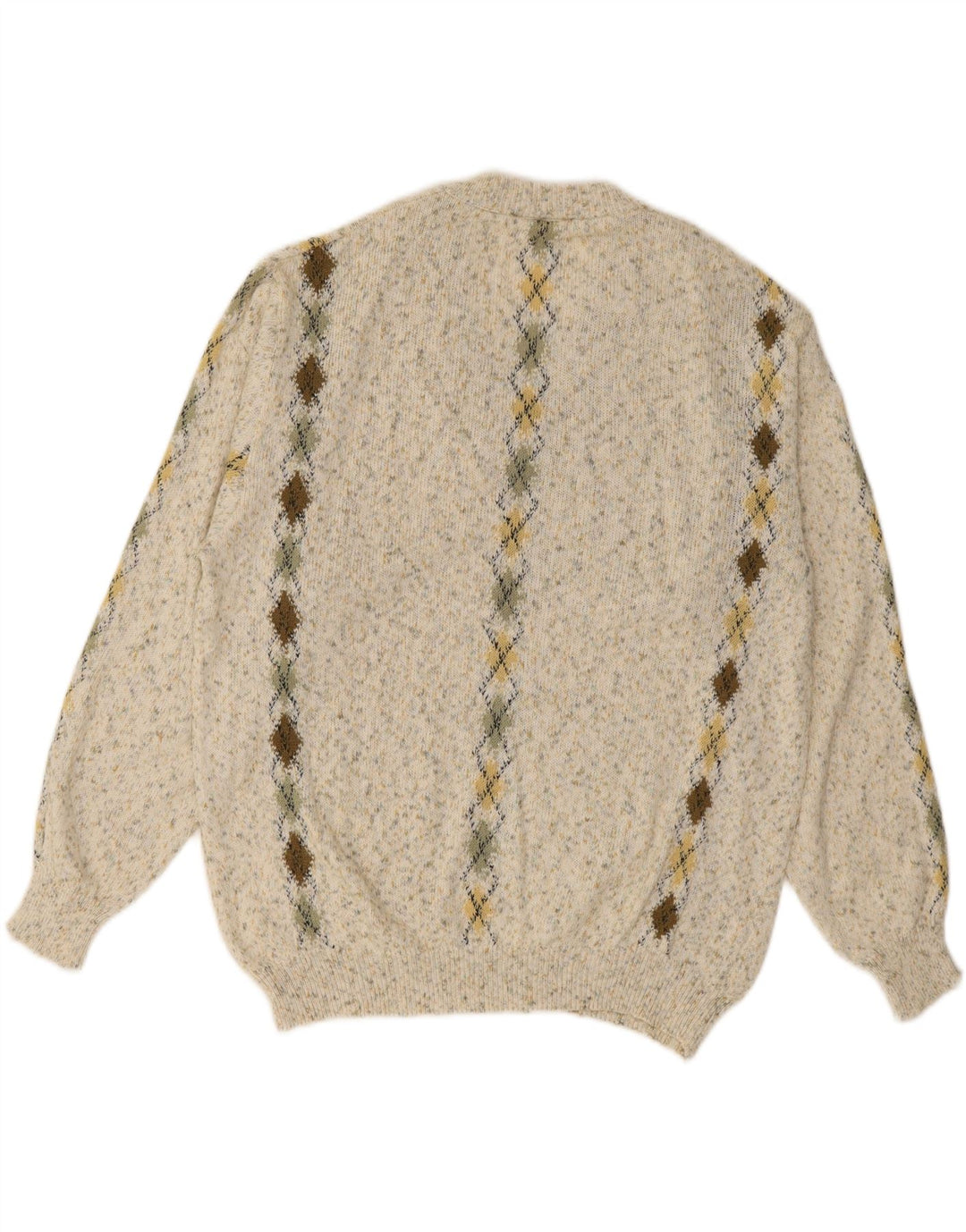 SEVRES Jersey con Cuello en V para Hombre IT 48 Algodón Argyle/Diamante Beige Medio