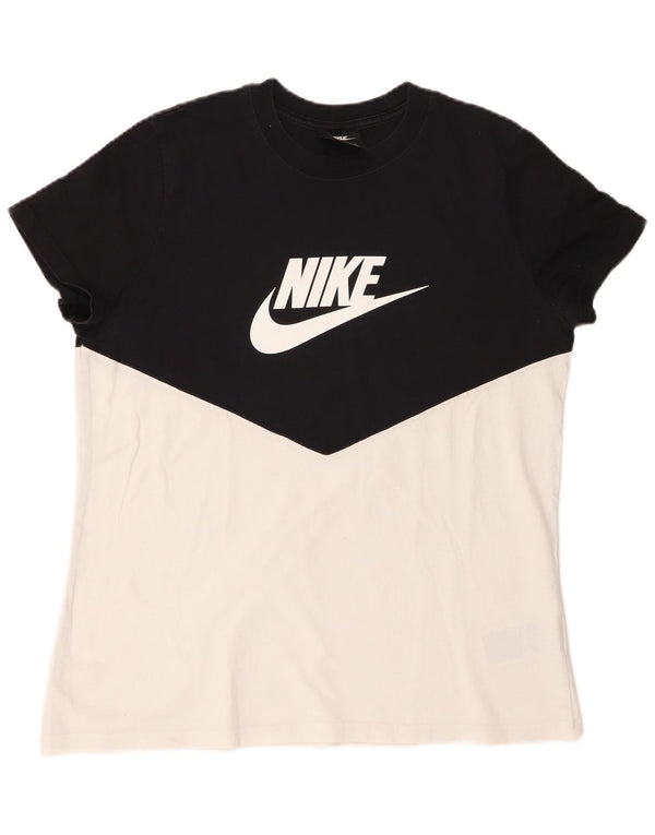 Nike Camiseta gráfica para mujer UK 46 Large Negro Colorblock Algodón