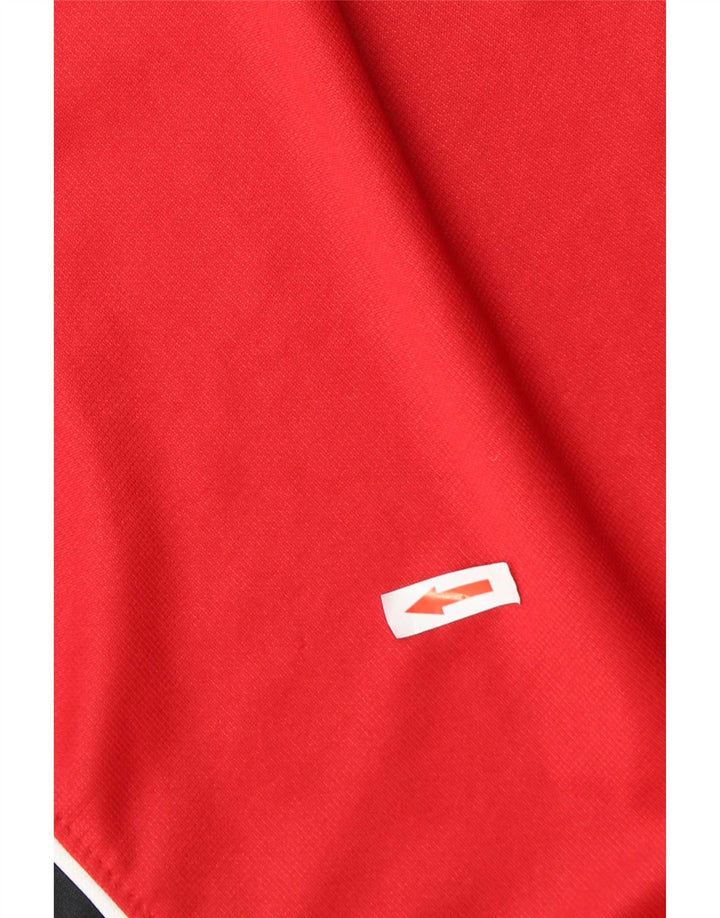 Nike Camiseta de manga larga para hombre UK 42/44 Large Rojo Colorblock Poliéster