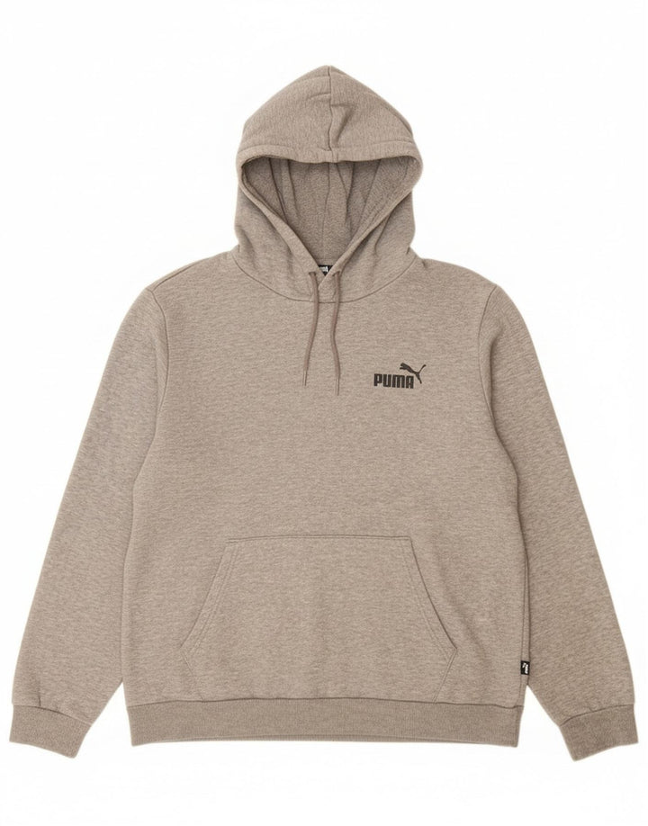 Puma Hombre Sudadera Con Capucha Jersey De Algodón Moteado Gris Medio