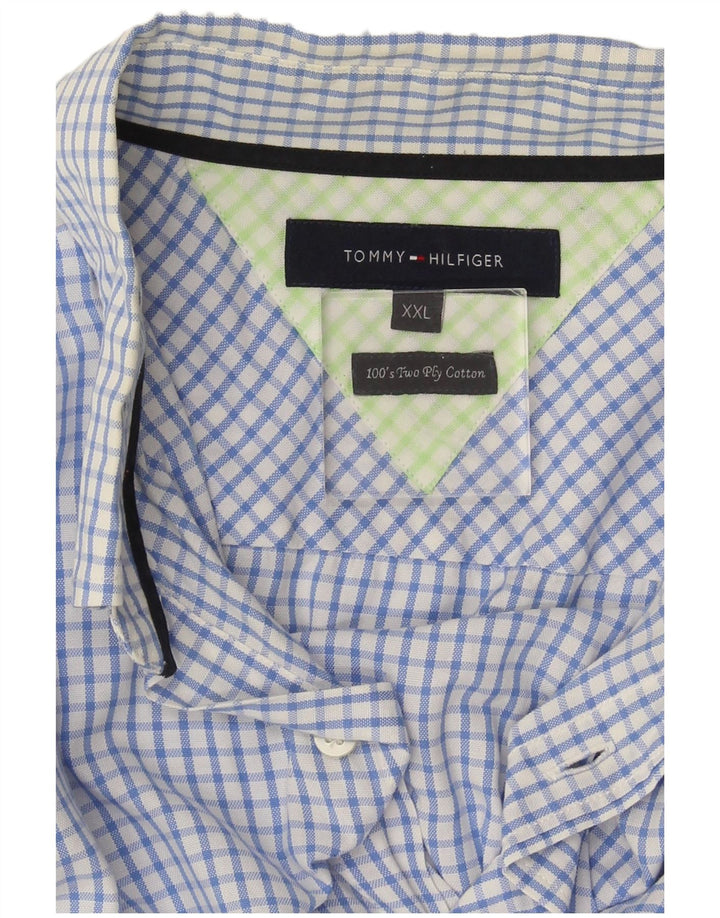 Tommy Hilfiger Camisa para hombre 2XL Algodón a cuadros azules