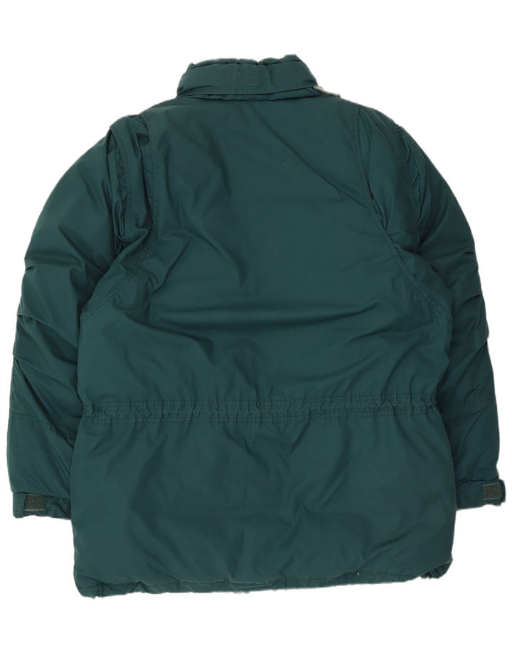 Chaqueta de esquí acolchada con capucha vintage para hombre IT 54 2XL Poliéster verde