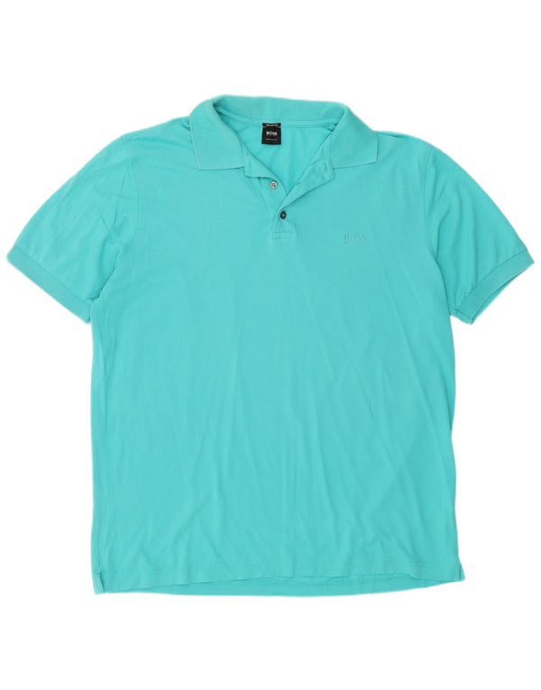 Hugo Boss Hombre Polo Regular Fit XL Algodón Azul