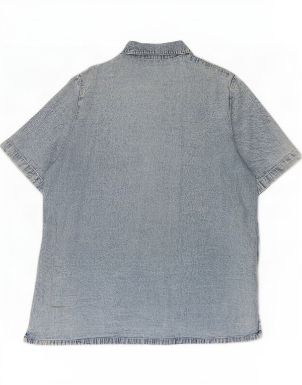 Positano by Jean Paul Camisa vaquera de manga corta para mujer UK 40 XL Azul
