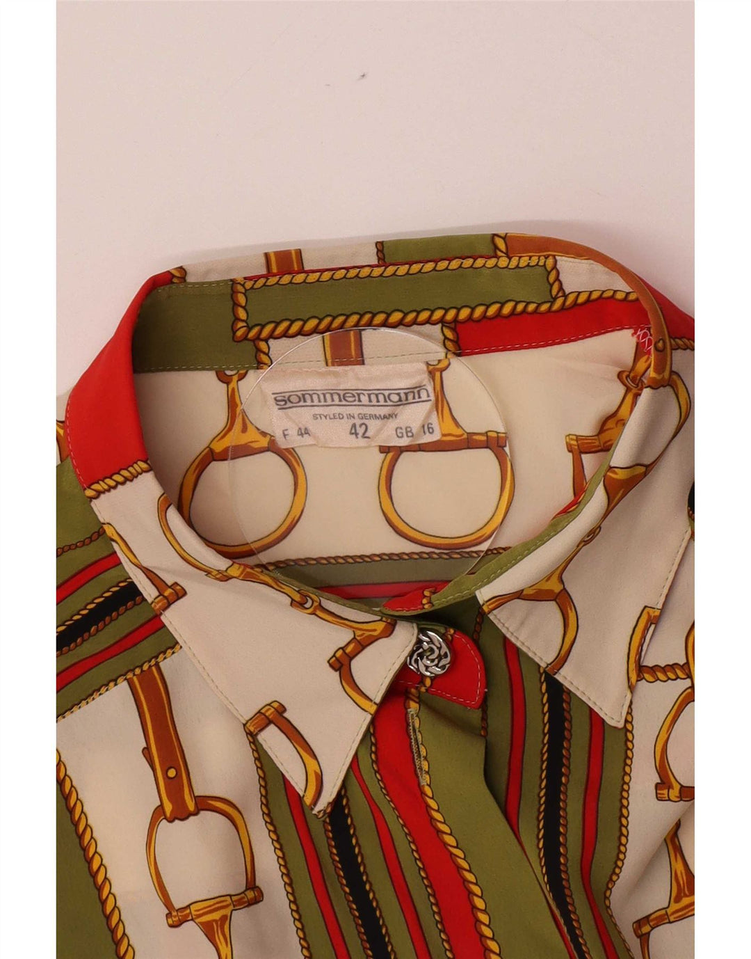 Sommermann Blusa camisera con estampado abstracto para mujer, talla 40, talla grande, multicolor