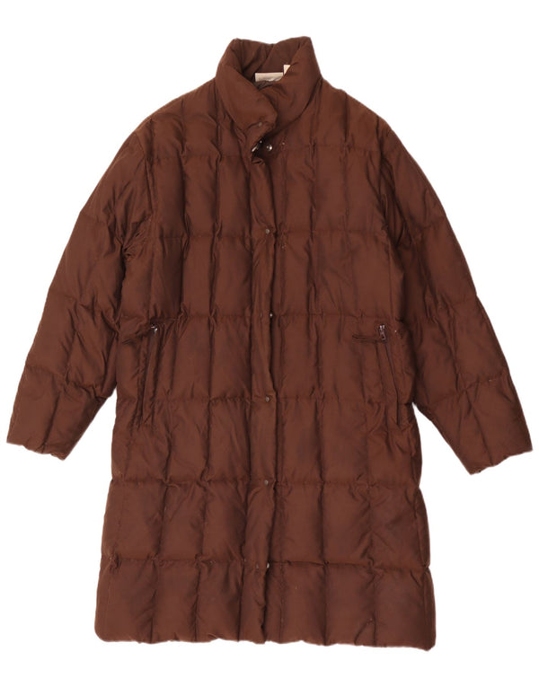 Sergio Tacchini Abrigo acolchado extragrande para mujer UK 10 Small Marrón Poliamida
