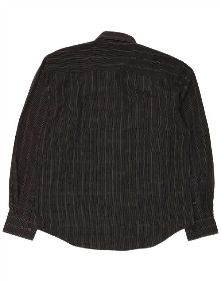 Camisa Pierre Cardin Hombre Mediana Cuadros Negro Poliéster