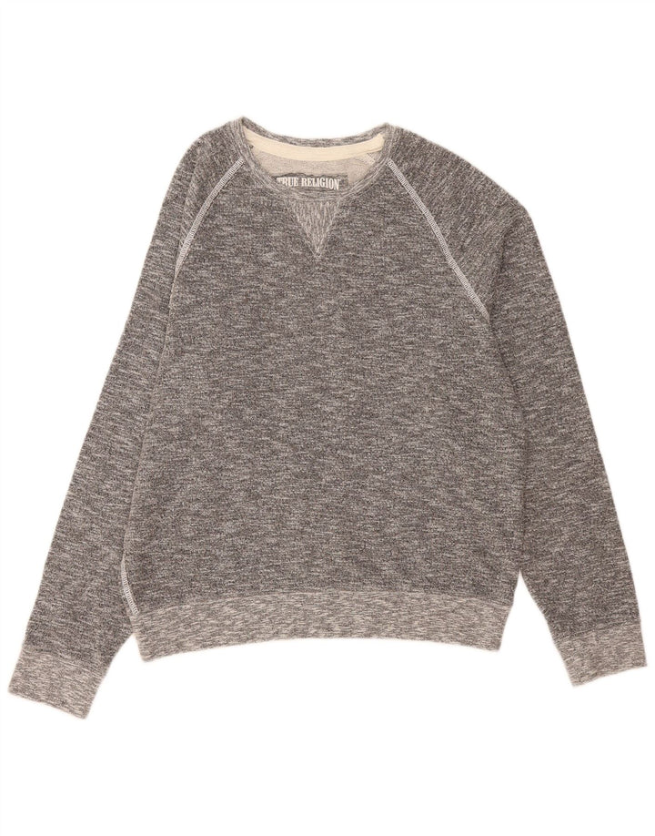True Religion Sudadera para hombre Jumper XL Algodón moteado gris