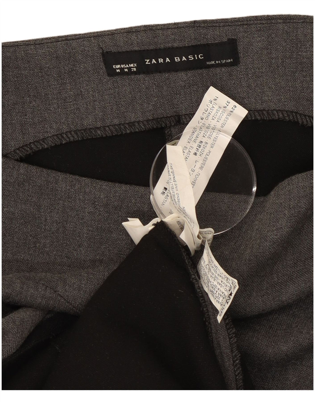 Zara Vestido tubo sin mangas para mujer UK 42 Poliéster gris medio