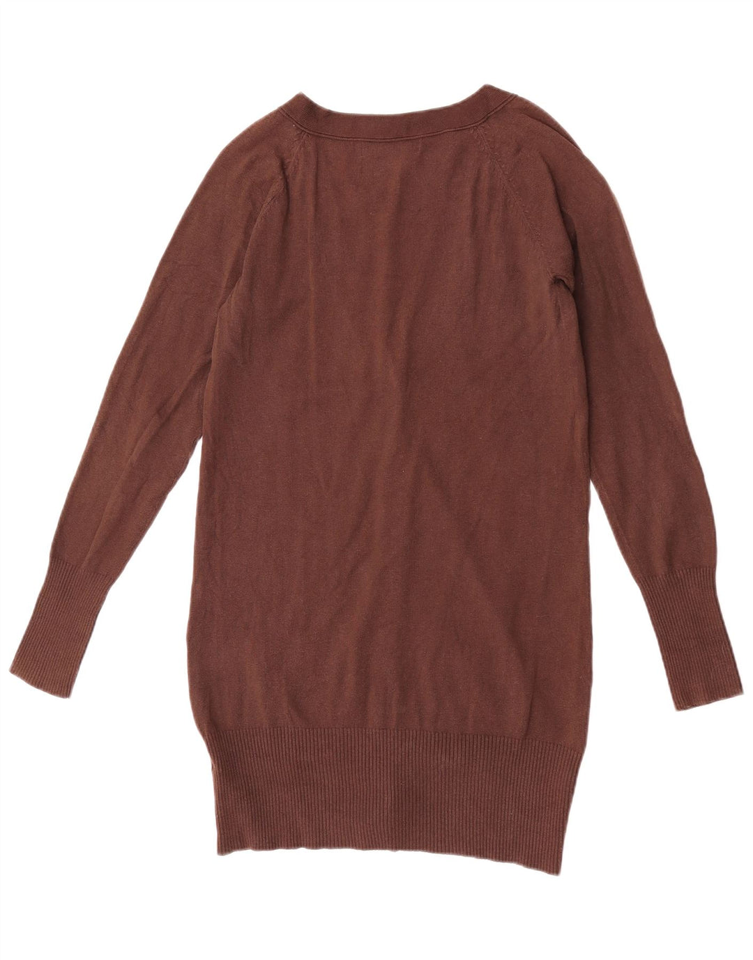 Zara Mujer Cárdigan Suéter UK 12 Algodón Marrón Medio