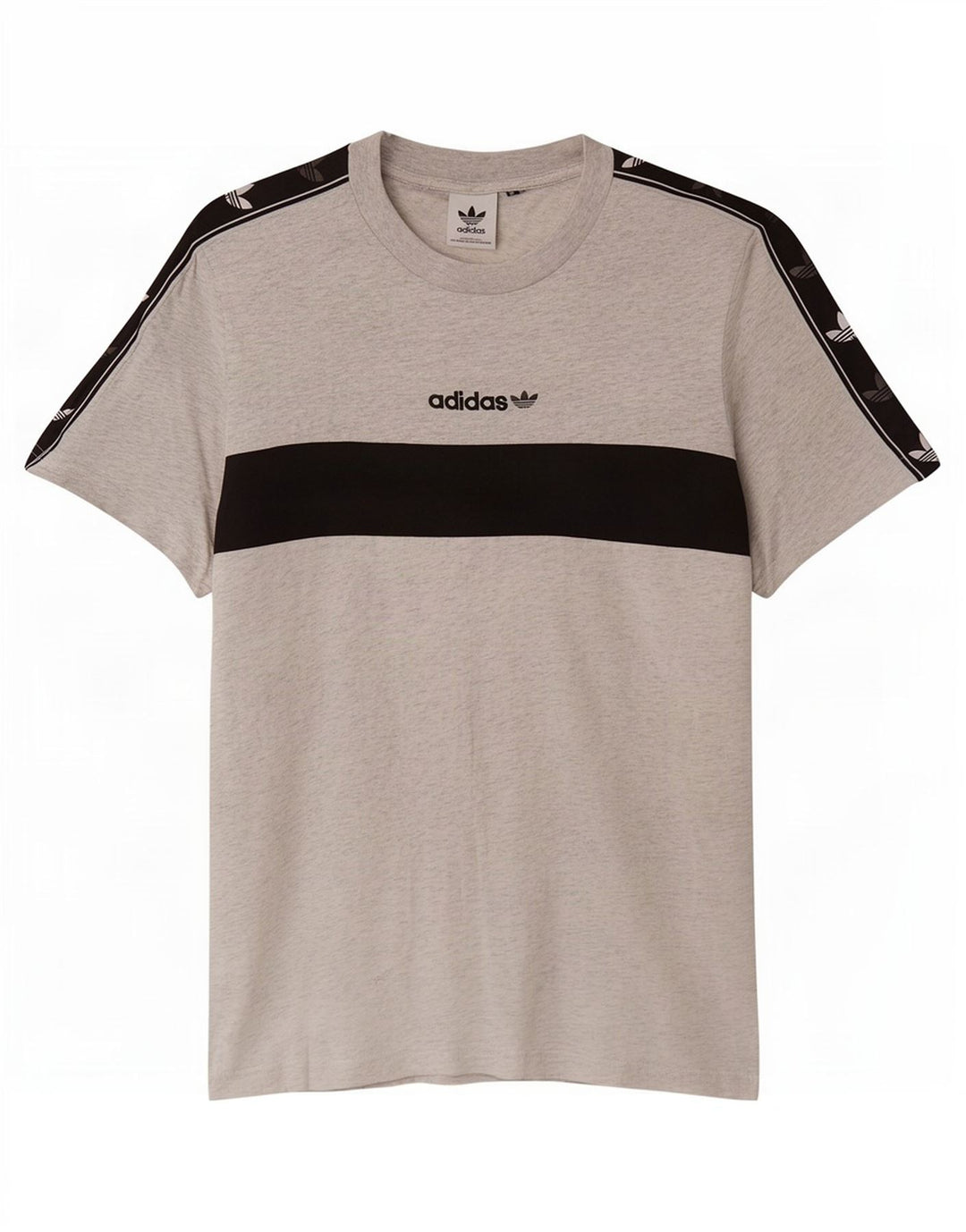 Adidas Hombre Camiseta Gráfica Top Gris Medio Colorblock
