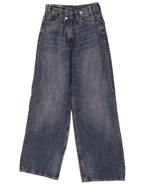 Zara Jeans De Pierna Ancha Para Mujer EU 36 XS W26 L32 Azul