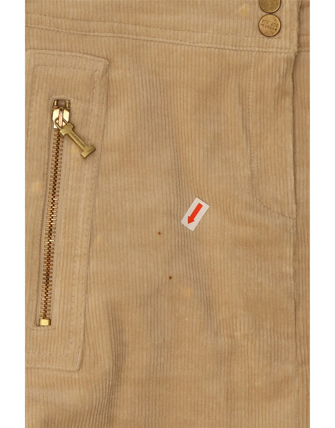 Iceberg Minifalda De Pana Mujer W28 Algodón Beige Medio
