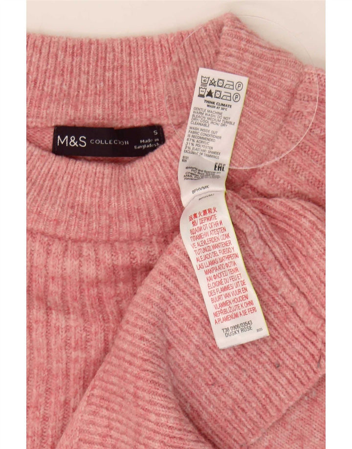 Marks & Spencer Suéter de Cuello Redondo de Gran tamaño para Mujer UK 10 Small Pink