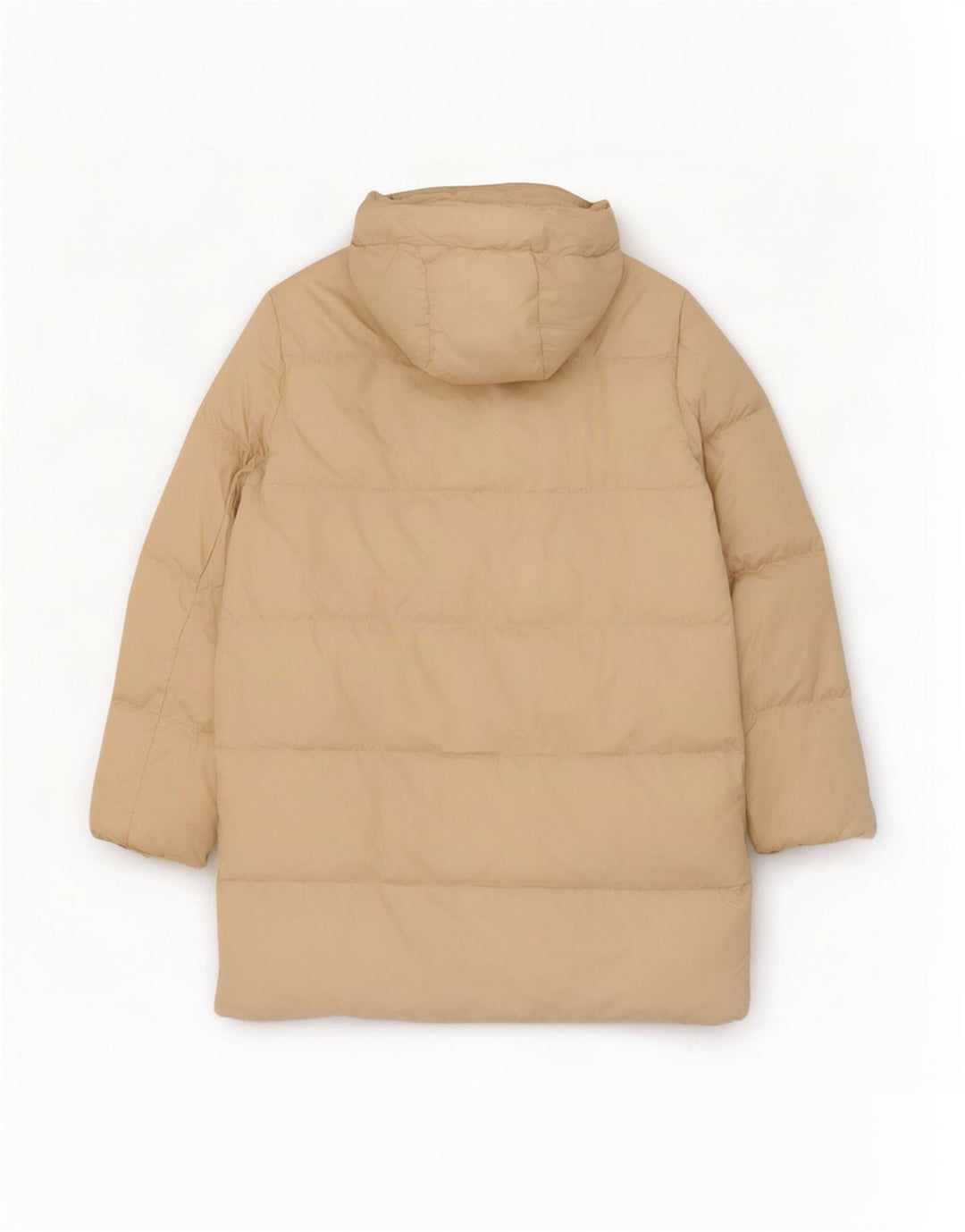 Zara Mujer Abrigo Acolchado Extragrande Con Capucha UK 6 XS Poliéster Beige
