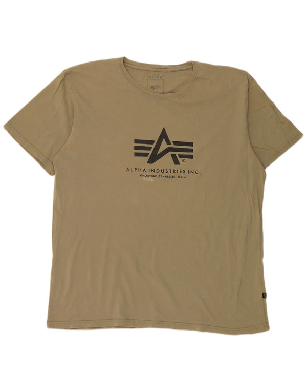Alpha Industries Camiseta gráfica para hombre Top 4XL Algodón caqui