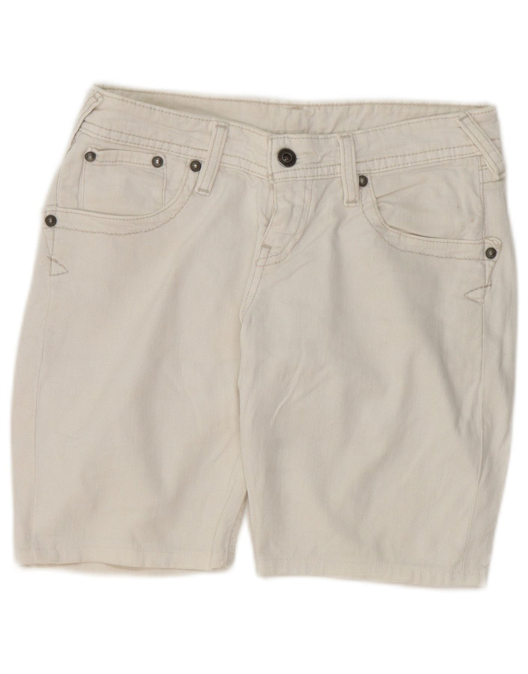 LEVI'S Shorts Vaqueros Mujer W28 Algodón Blanco Medio