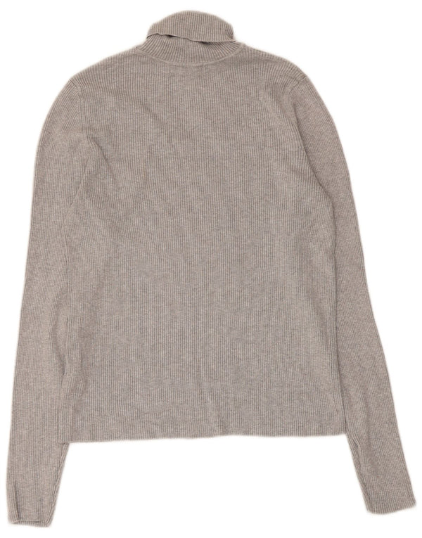 Marks & Spencer Suéter tipo jersey con cuello vuelto para mujer UK 44 Viscosa gris medio