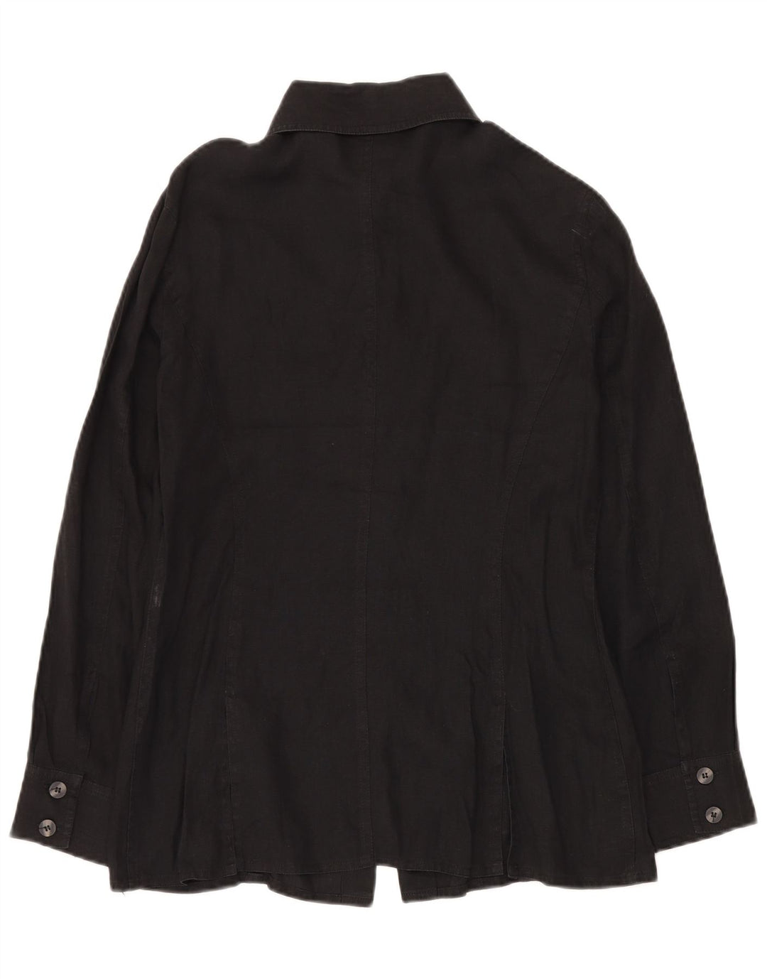 LUISA SPAGNOLI Womens Oversized Shirt Blouse UK 10 Small Black Flax